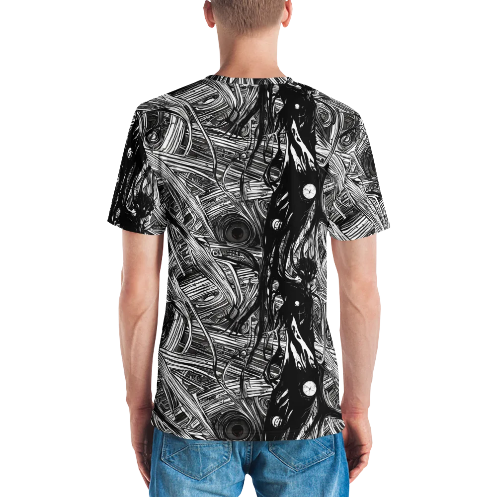 Mesmeric Tangles on Men's Crew Neck T-Shirt — Back