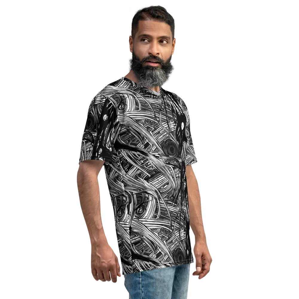Mesmeric Tangles on Men's Crew Neck T-Shirt — Right