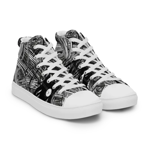Mesmeric Tangles on a Men's High Top Canvas Shoes