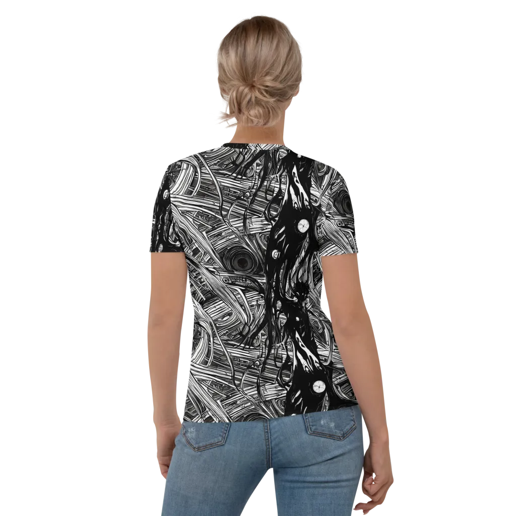 Mesmeric Tangles on Women's Crew Neck T-Shirt — Back