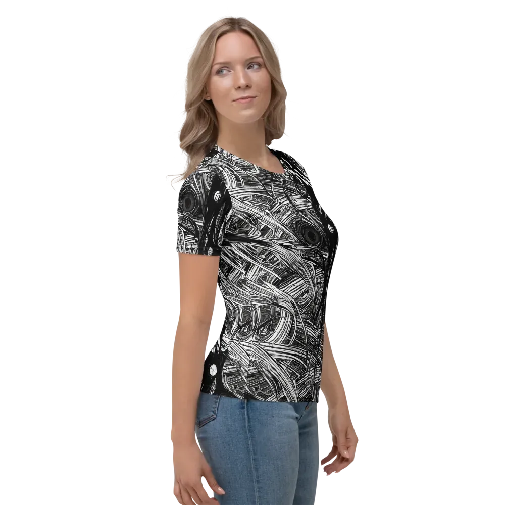 Mesmeric Tangles on Women's Crew Neck T-Shirt — Right