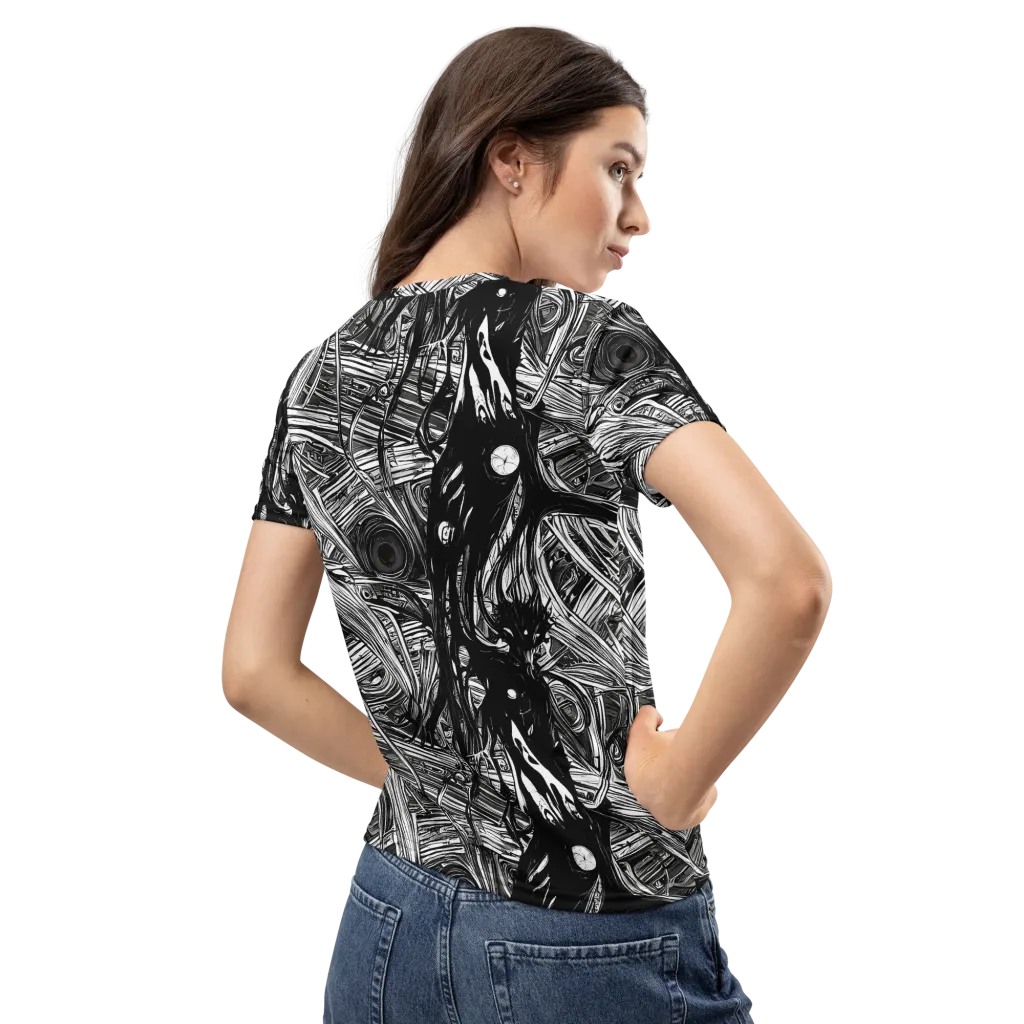 Mesmeric Tangles on Women's Crew Neck T-Shirt — Back