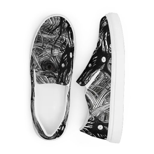 Mesmeric Tangles on a Men's Slip-On Canvas Shoes