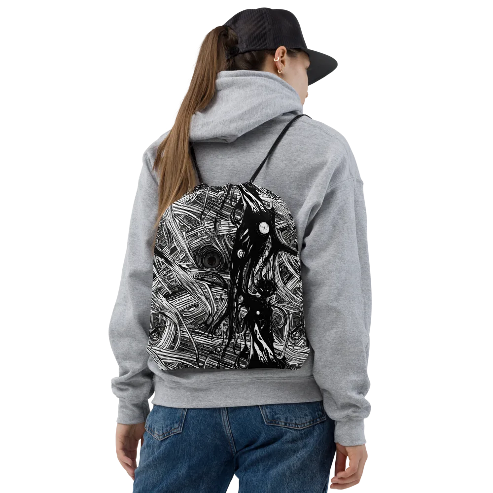 Mesmeric Tangles on Drawstring Bag — Front