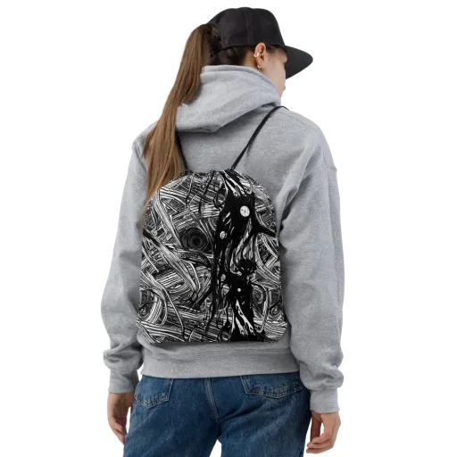 Mesmeric Tangles on a Drawstring Bag