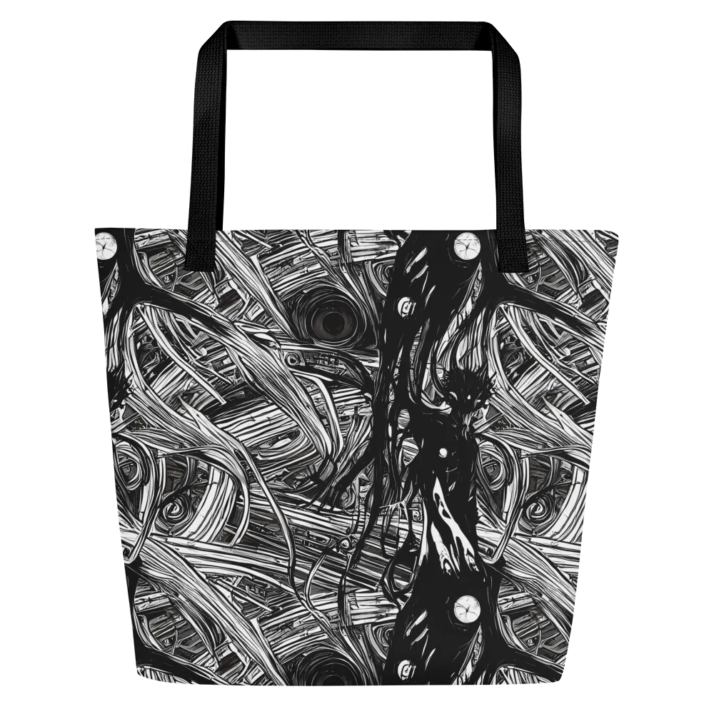 Mesmeric Tangles on Large Tote Bag W/ Pocket — Front