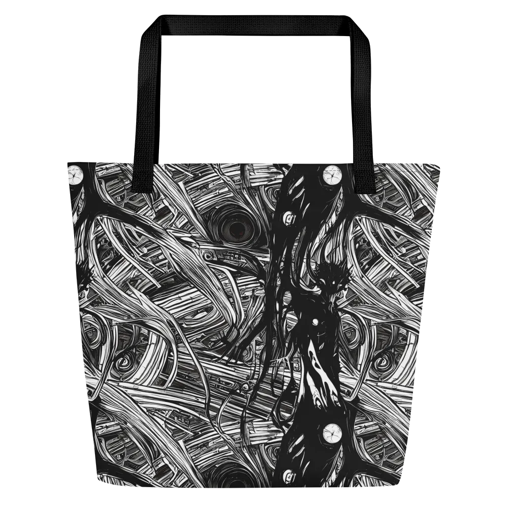 Mesmeric Tangles on Large Tote Bag W/ Pocket — Front