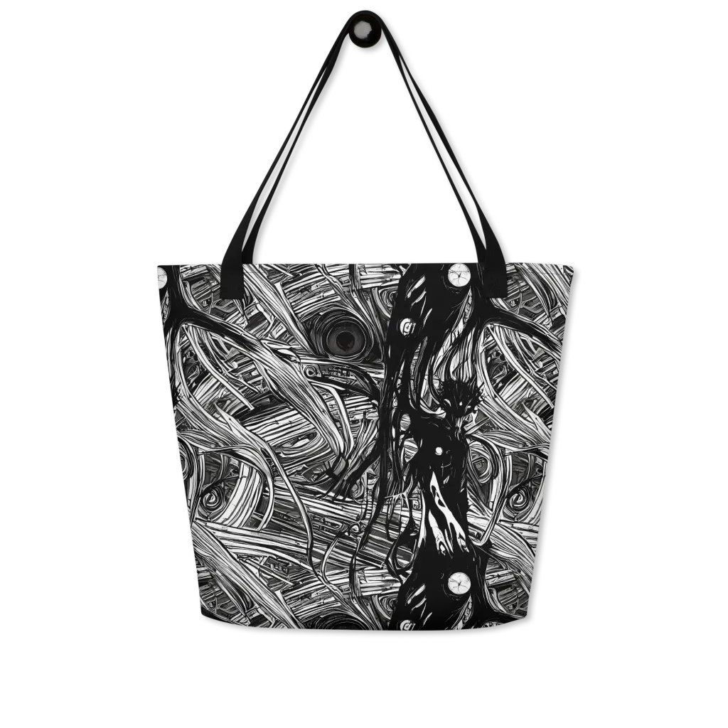 Mesmeric Tangles on Large Tote Bag W/ Pocket — Front