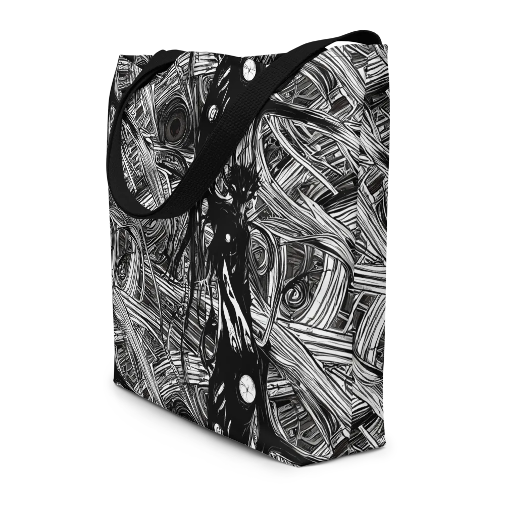Mesmeric Tangles on Large Tote Bag W/ Pocket — Front
