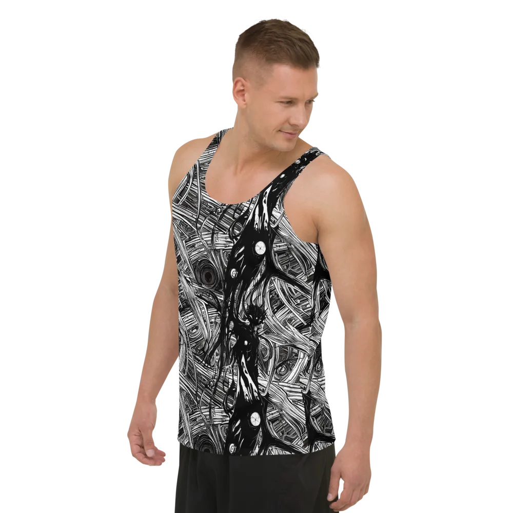Mesmeric Tangles on Men's Tank Top — Left Front