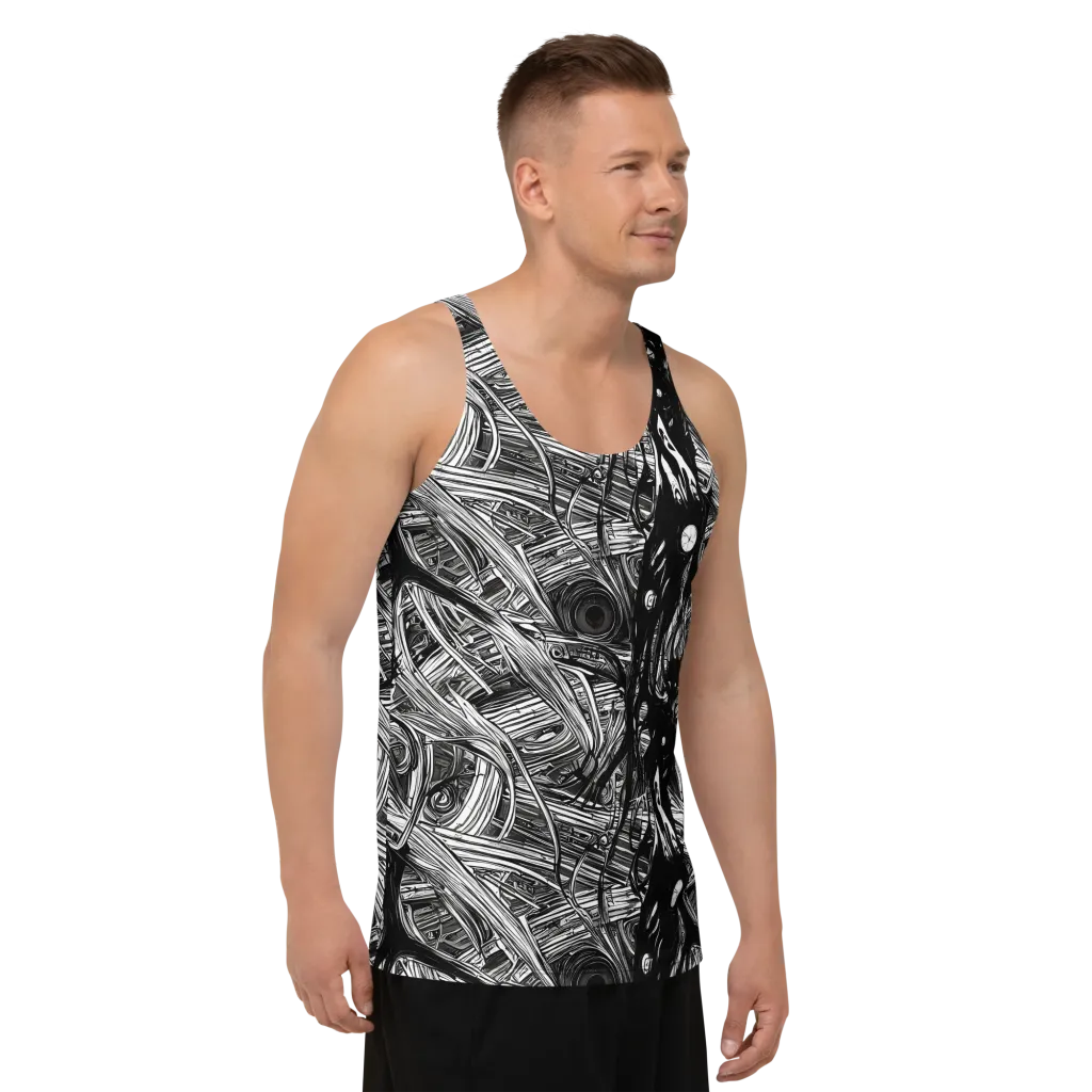 Mesmeric Tangles on Men's Tank Top — Right Front