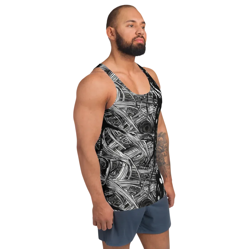 Mesmeric Tangles on Men's Tank Top — Right Front