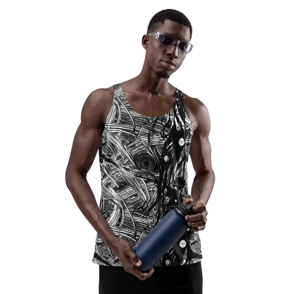 Mesmeric Tangles on Men's Tank Top — Front