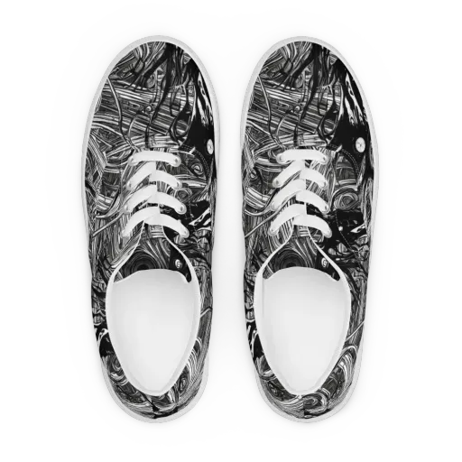 Mesmeric Tangles on a Men's Lace-Up Canvas Shoes