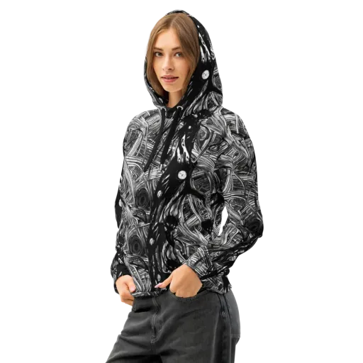 Mesmeric Tangles on a Cotton Hoodie