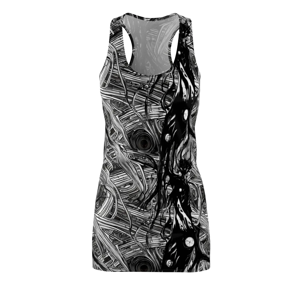 Mesmeric Tangles on Racerback Dress — Front