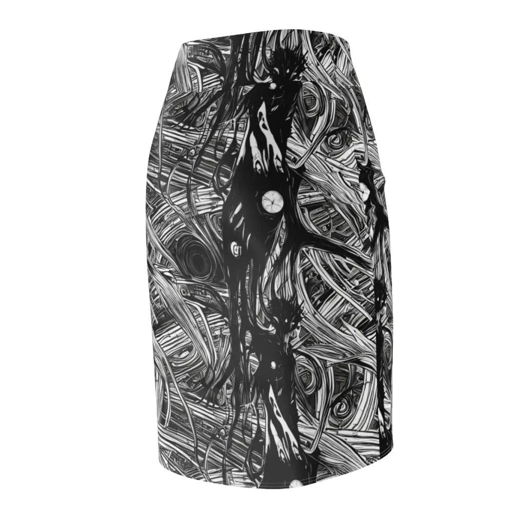 Mesmeric Tangles on Pencil Skirt — Back Side