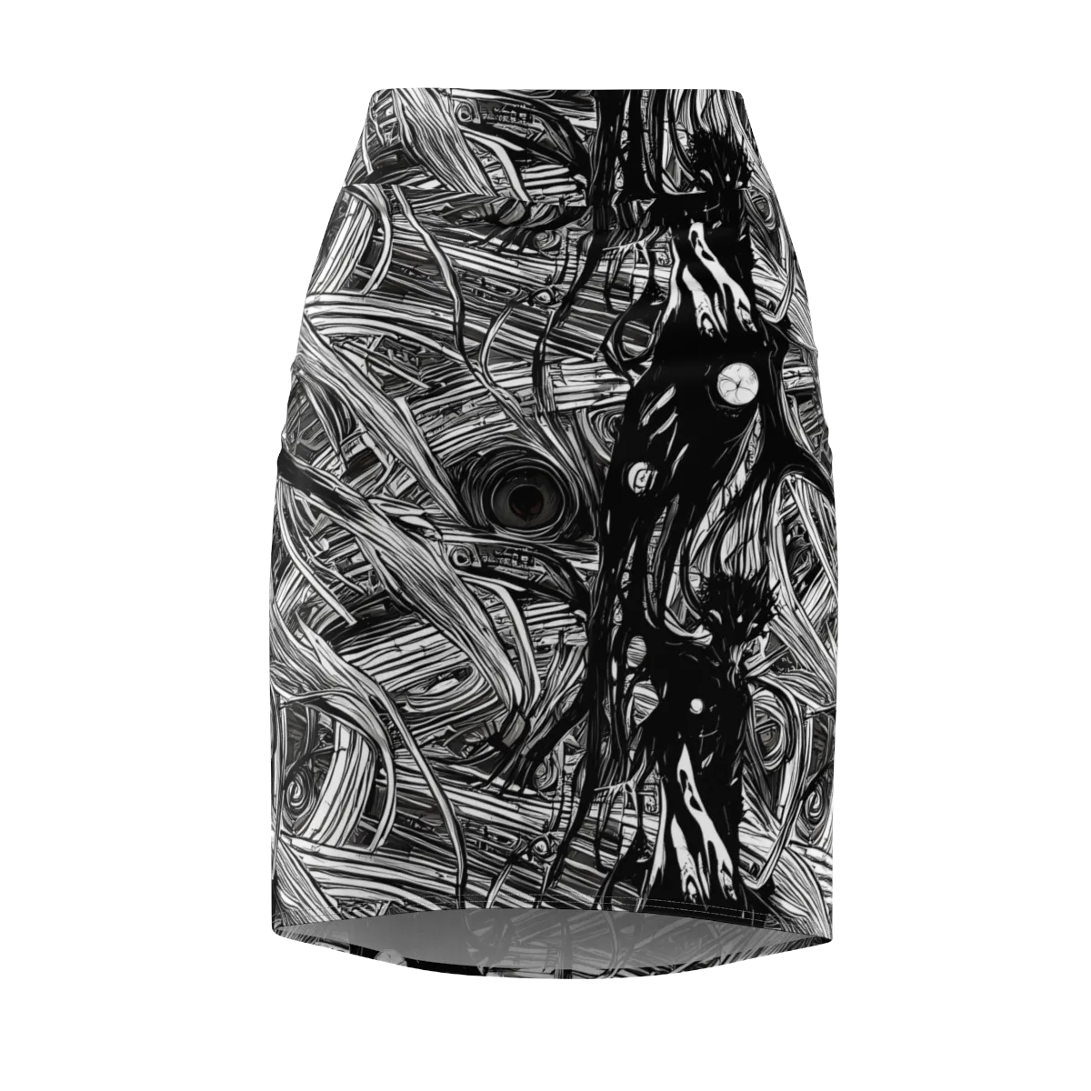 Mesmeric Tangles on Pencil Skirt — Front