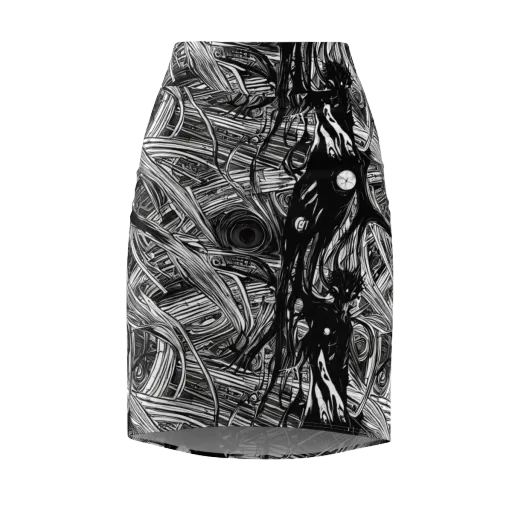 Mesmeric Tangles on a Pencil Skirt