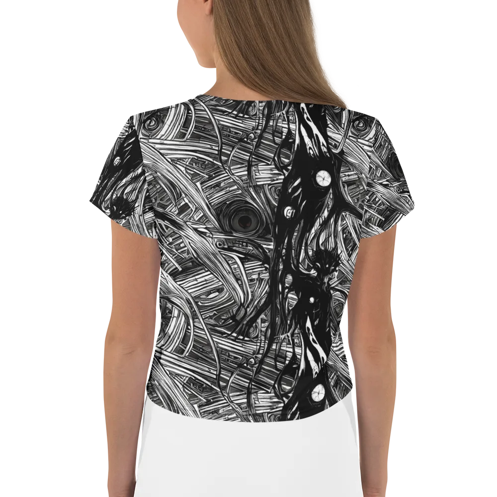 Mesmeric Tangles on Crop Tee — Back