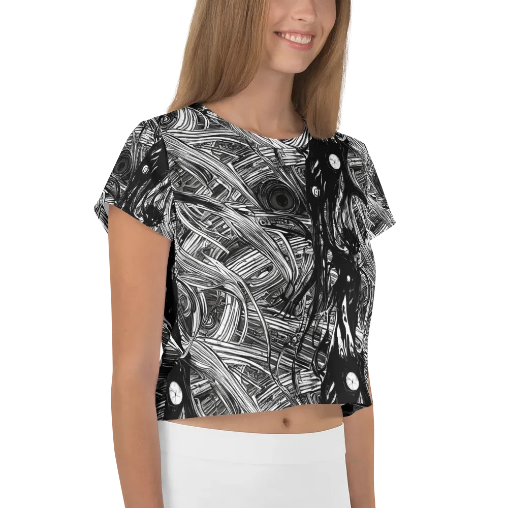Mesmeric Tangles on Crop Tee — Right