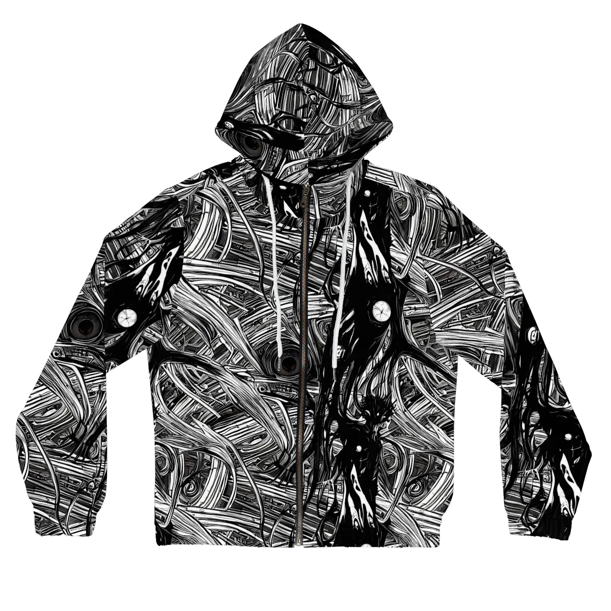 Mesmeric Tangles on Women's Full-Zip Hoodie — Front