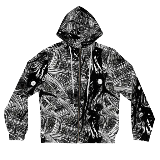 Mesmeric Tangles on a Women's Full-Zip Hoodie