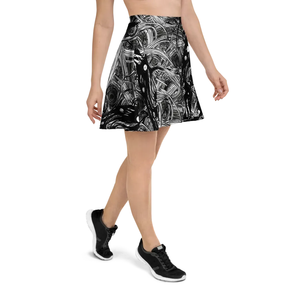 Mesmeric Tangles on Skater Skirt — Right