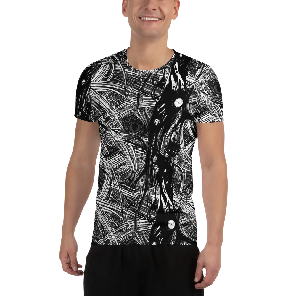 Mesmeric Tangles on Men's Athletic T-Shirt — Front