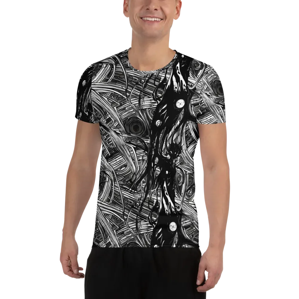 Mesmeric Tangles on Men's Athletic T-Shirt — Front