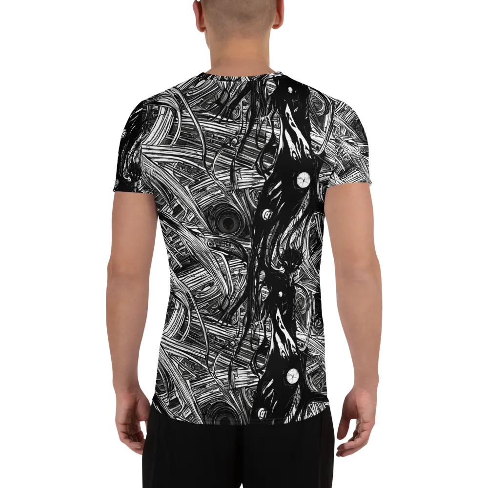 Mesmeric Tangles on Men's Athletic T-Shirt — Back