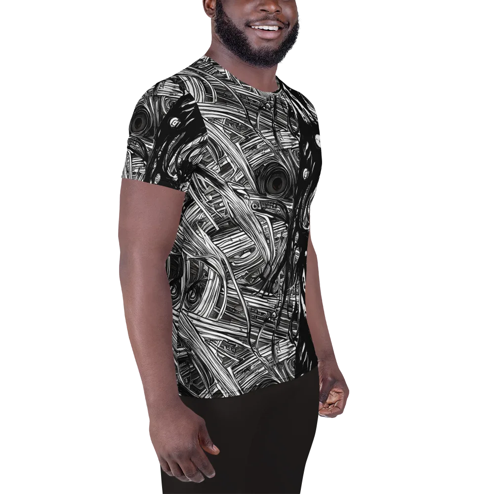 Mesmeric Tangles on Men's Athletic T-Shirt — Right