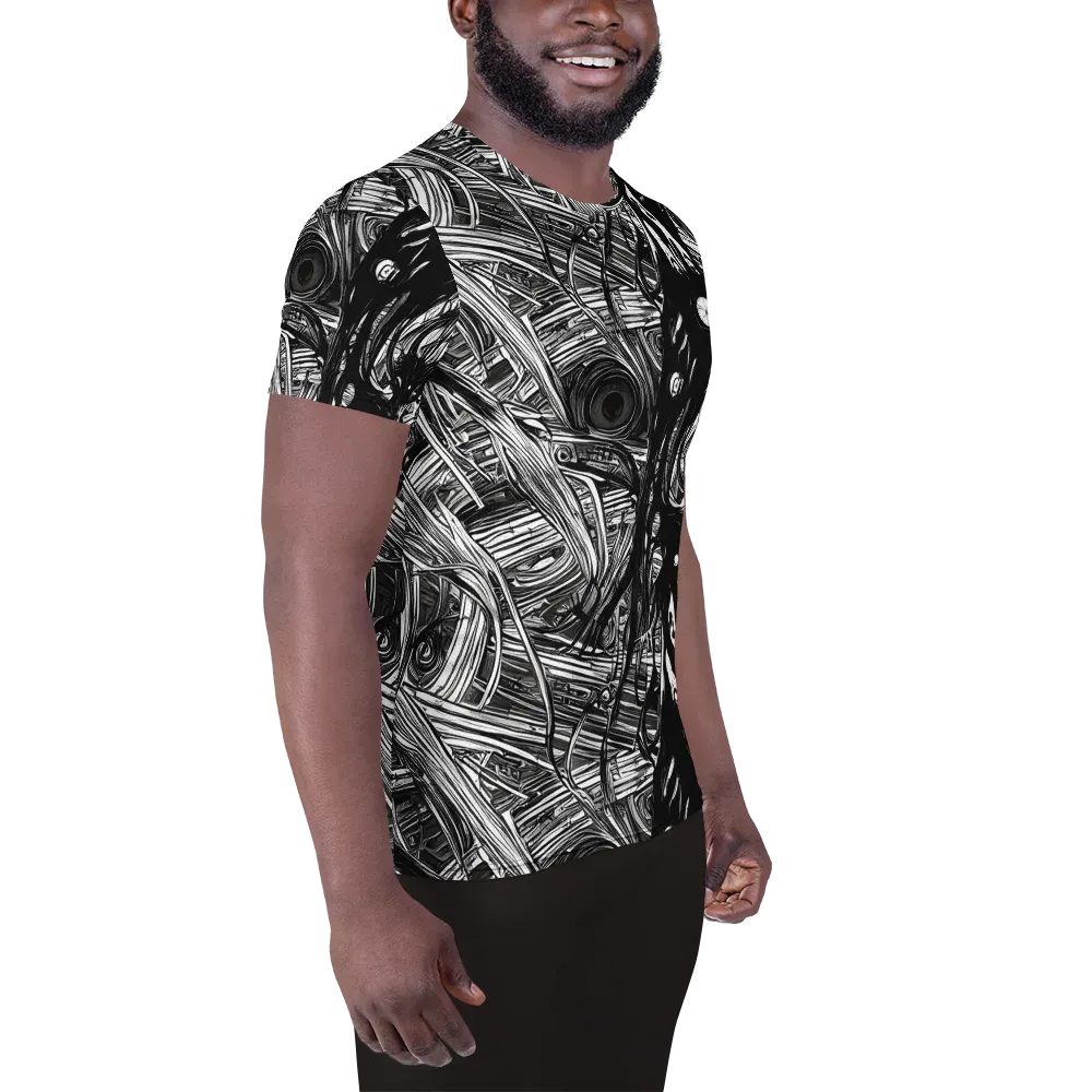 Mesmeric Tangles on Men's Athletic T-Shirt — Right