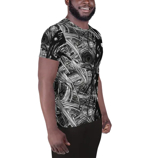 Mesmeric Tangles on a Men's Athletic T-Shirt
