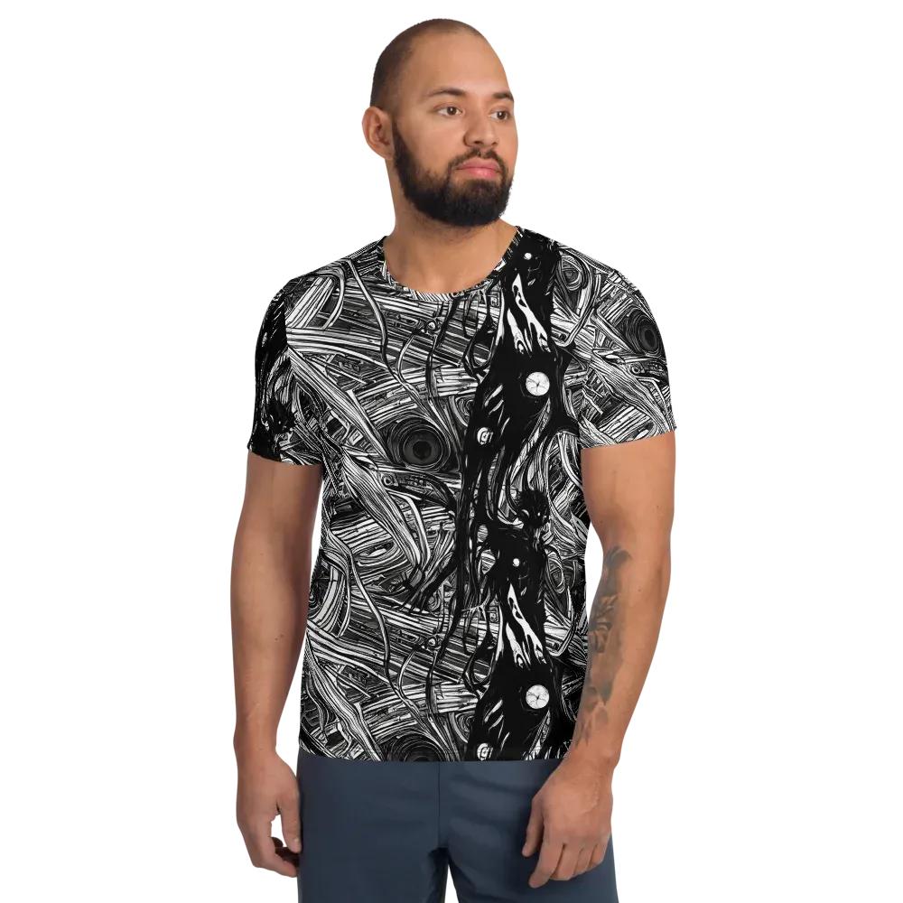 Mesmeric Tangles on Men's Athletic T-Shirt — Front