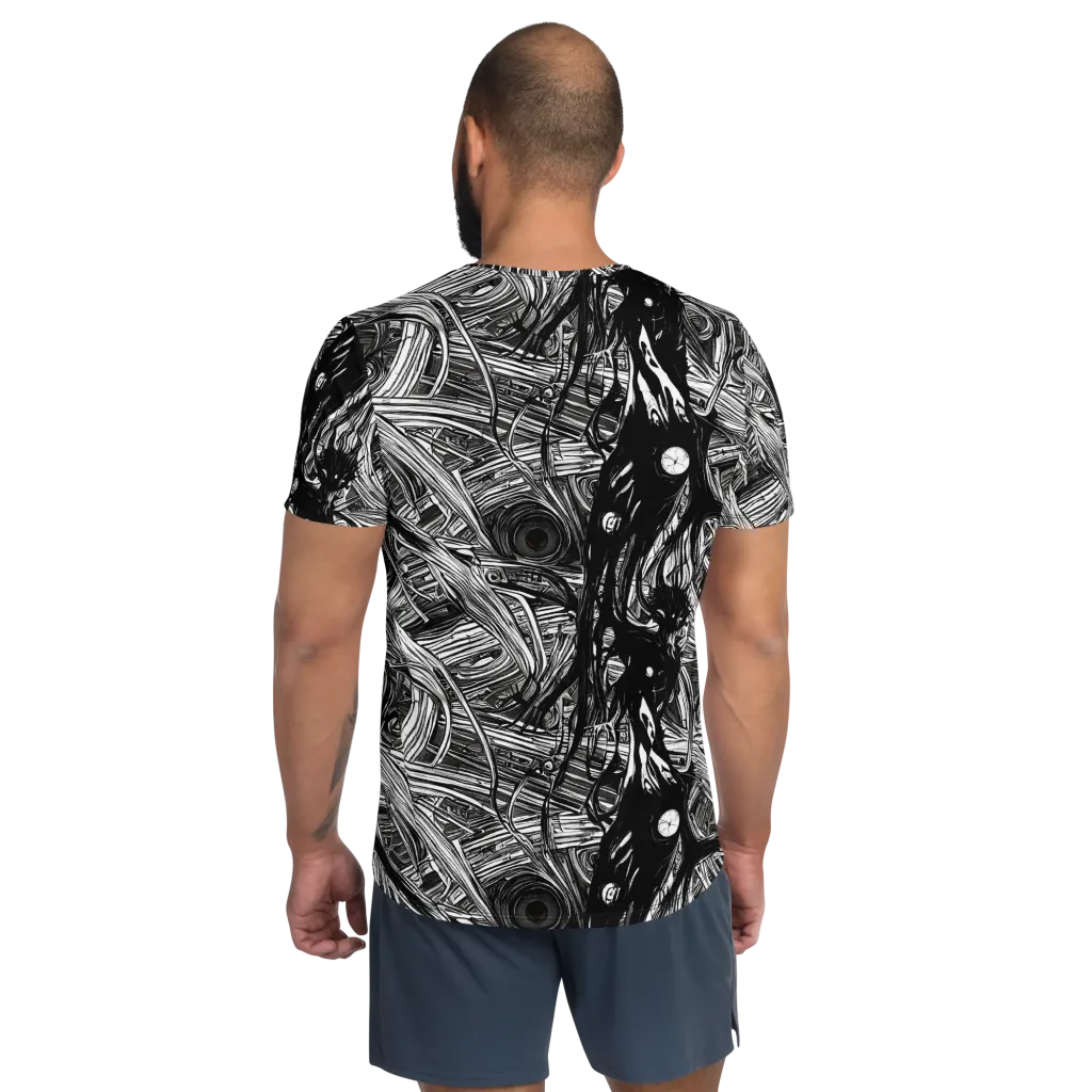 Mesmeric Tangles on Men's Athletic T-Shirt — Back
