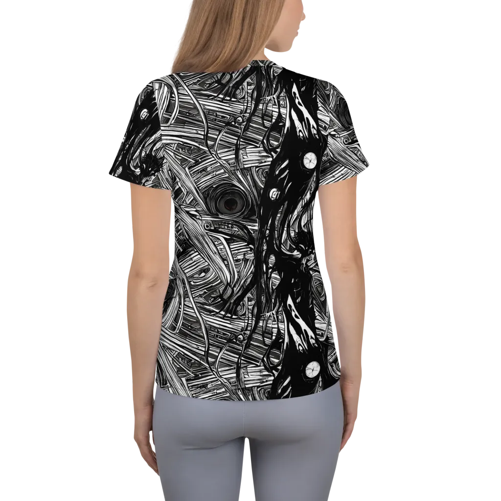 Mesmeric Tangles on Women's Athletic T-Shirt — Back