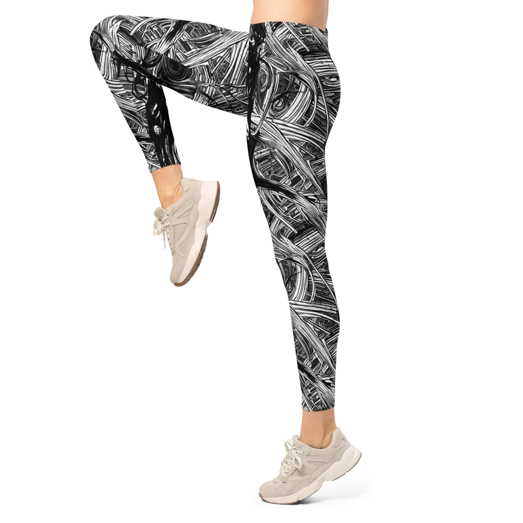 Mesmeric Tangles on Leggings — Left