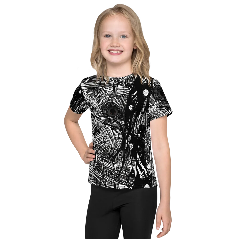 Mesmeric Tangles on Kids Crew Neck T-Shirt — Front