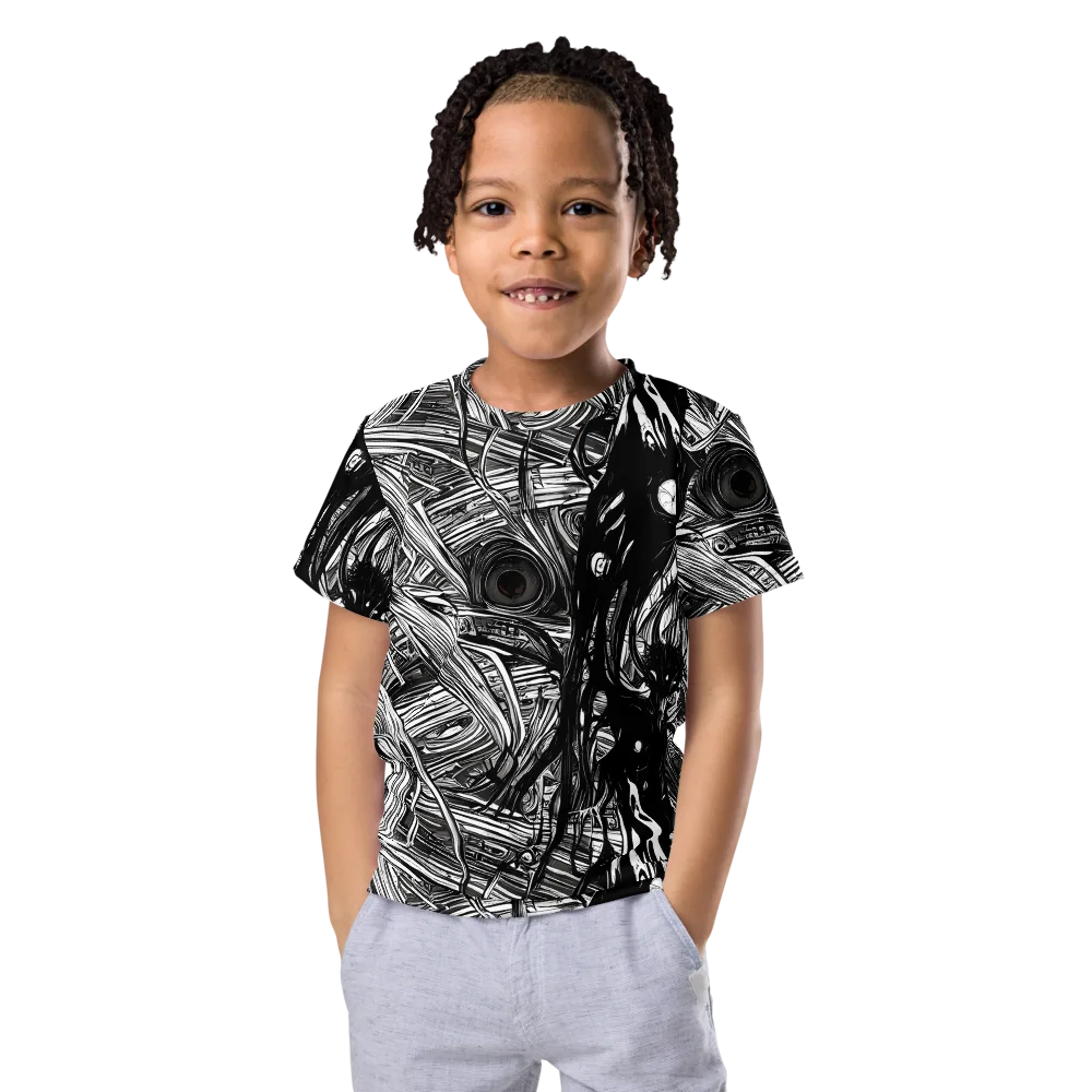 Mesmeric Tangles on Kids Crew Neck T-Shirt — Front
