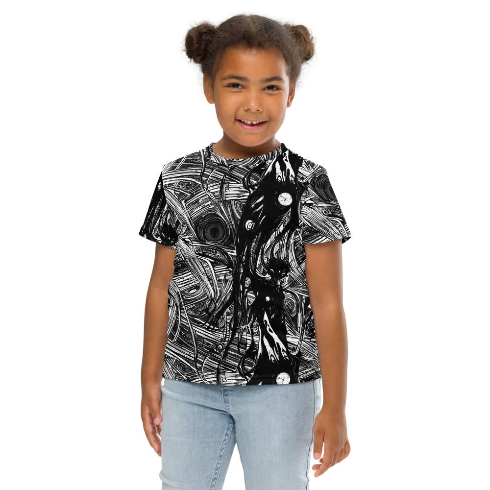 Mesmeric Tangles on Kids Crew Neck T-Shirt — Front
