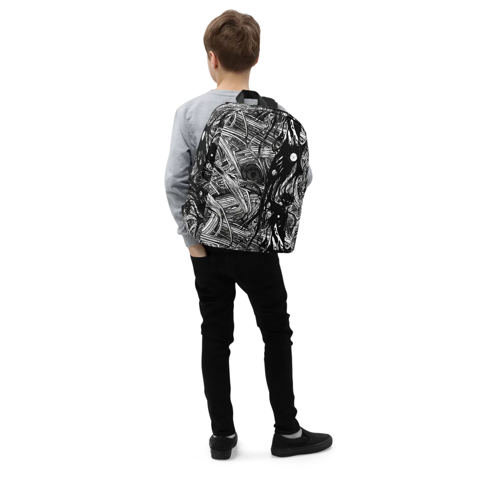 Mesmeric Tangles on Minimalist Backpack — Right Front