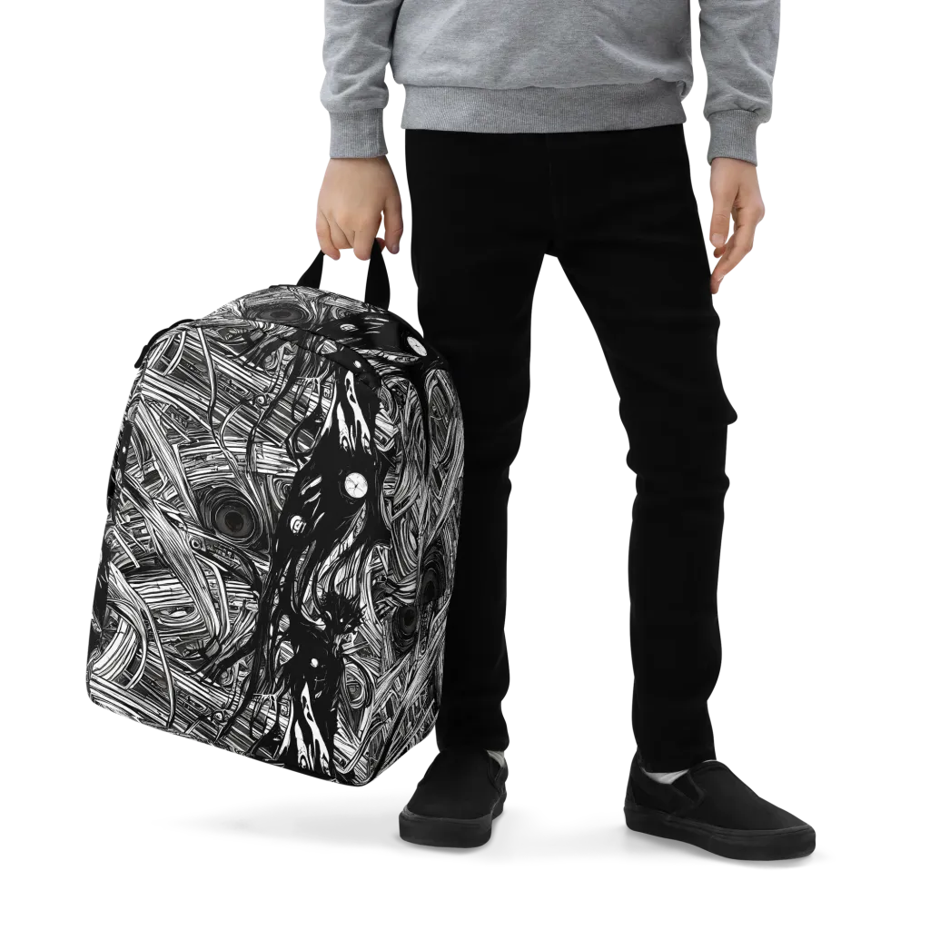 Mesmeric Tangles on Minimalist Backpack — Zoomed-in