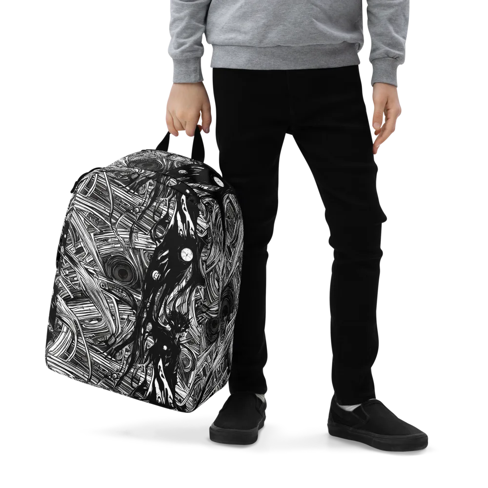 Mesmeric Tangles on Minimalist Backpack — Zoomed-in