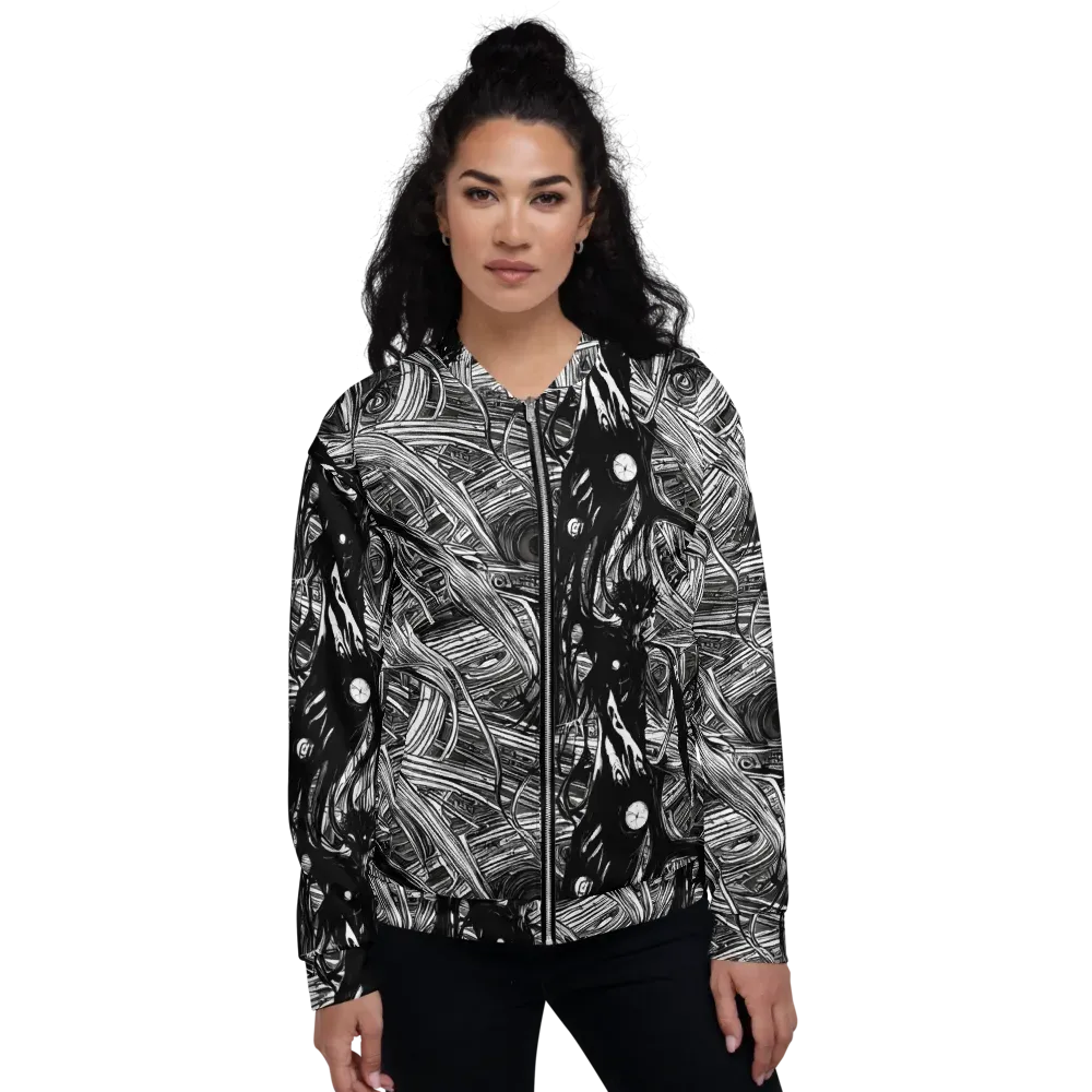 Mesmeric Tangles on Bomber Jacket — Front
