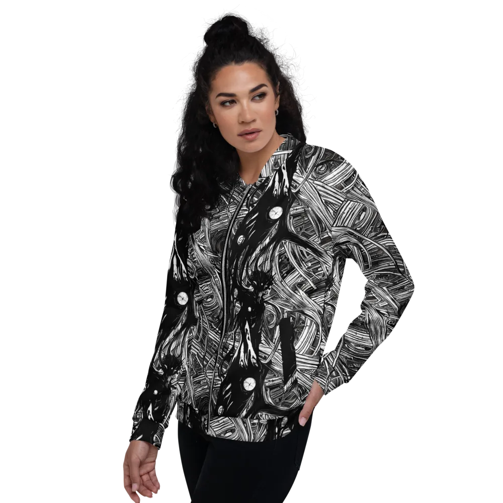Mesmeric Tangles on Bomber Jacket — Left