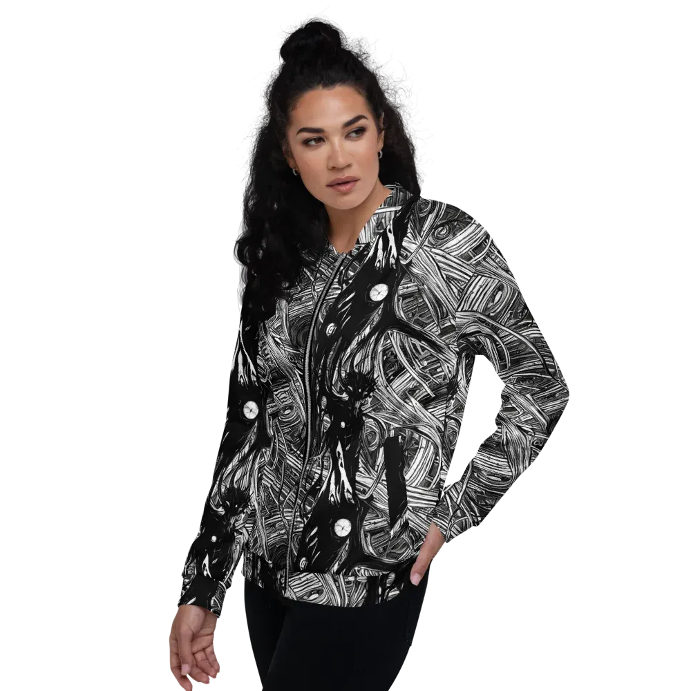 Mesmeric Tangles on Bomber Jacket — Left
