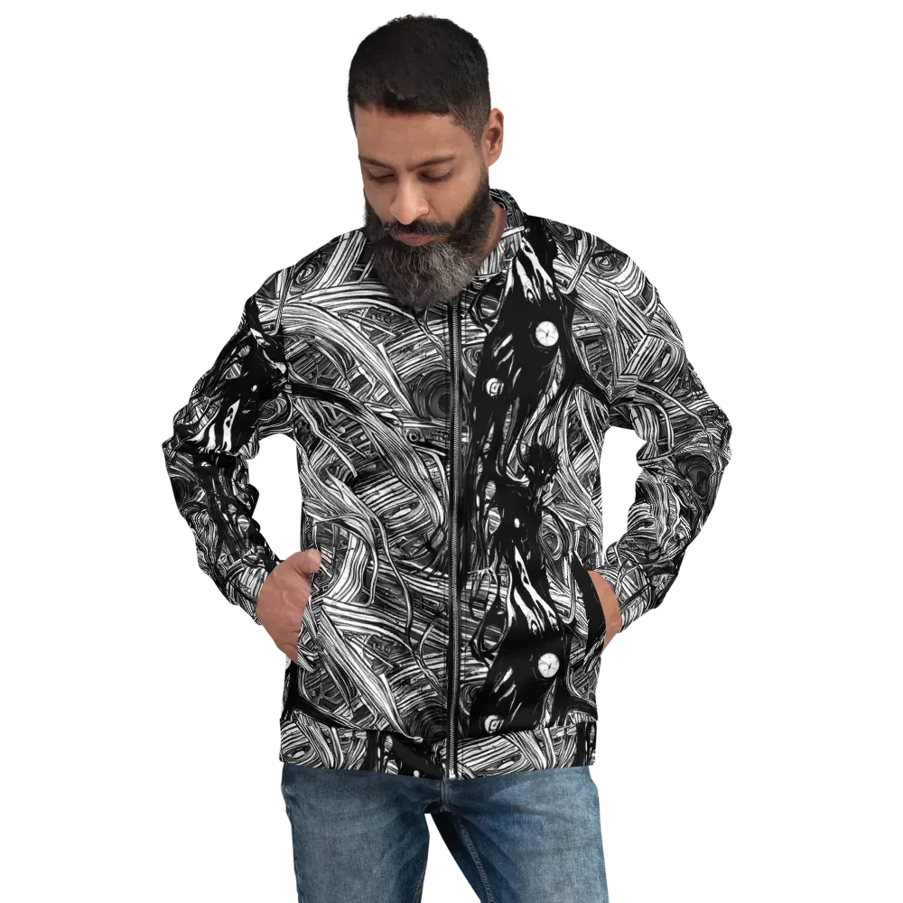 Mesmeric Tangles on Bomber Jacket — Front