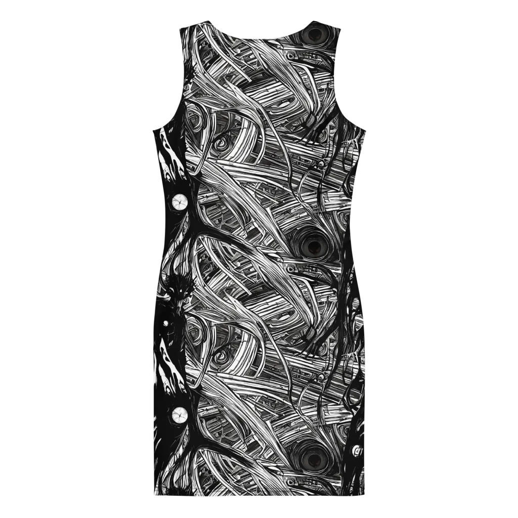 Mesmeric Tangles on Bodycon Dress — Back