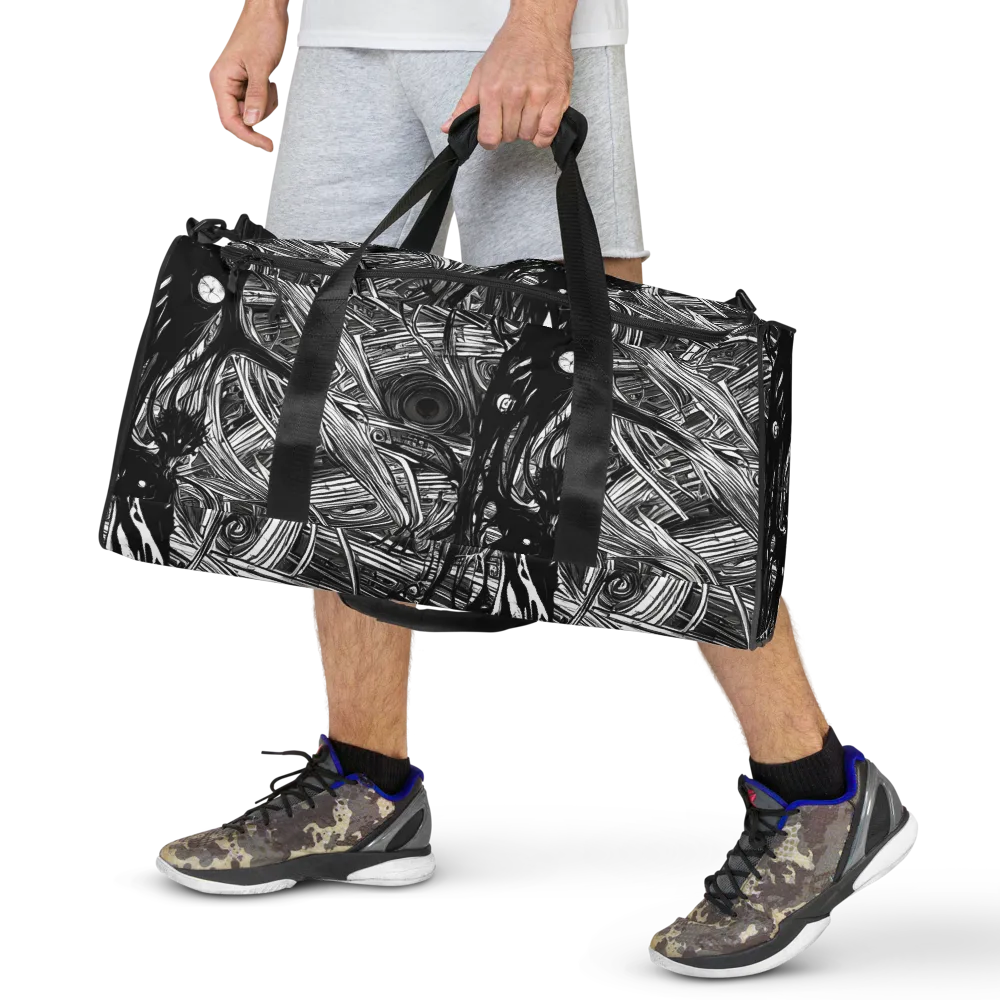 Mesmeric Tangles on Duffle Bag — Front